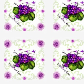 10.45 Napkins Violets and Roses Shell Background