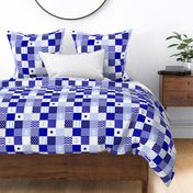 Nautical blue and white cheater quilt