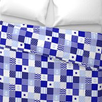 Nautical blue and white cheater quilt