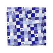 Nautical blue and white cheater quilt