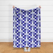 Nautical blue and white cheater quilt