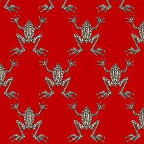 Fabulous Frogs - Bold Red (small-scale version)