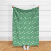 Ikat Arrows - White on Emerald