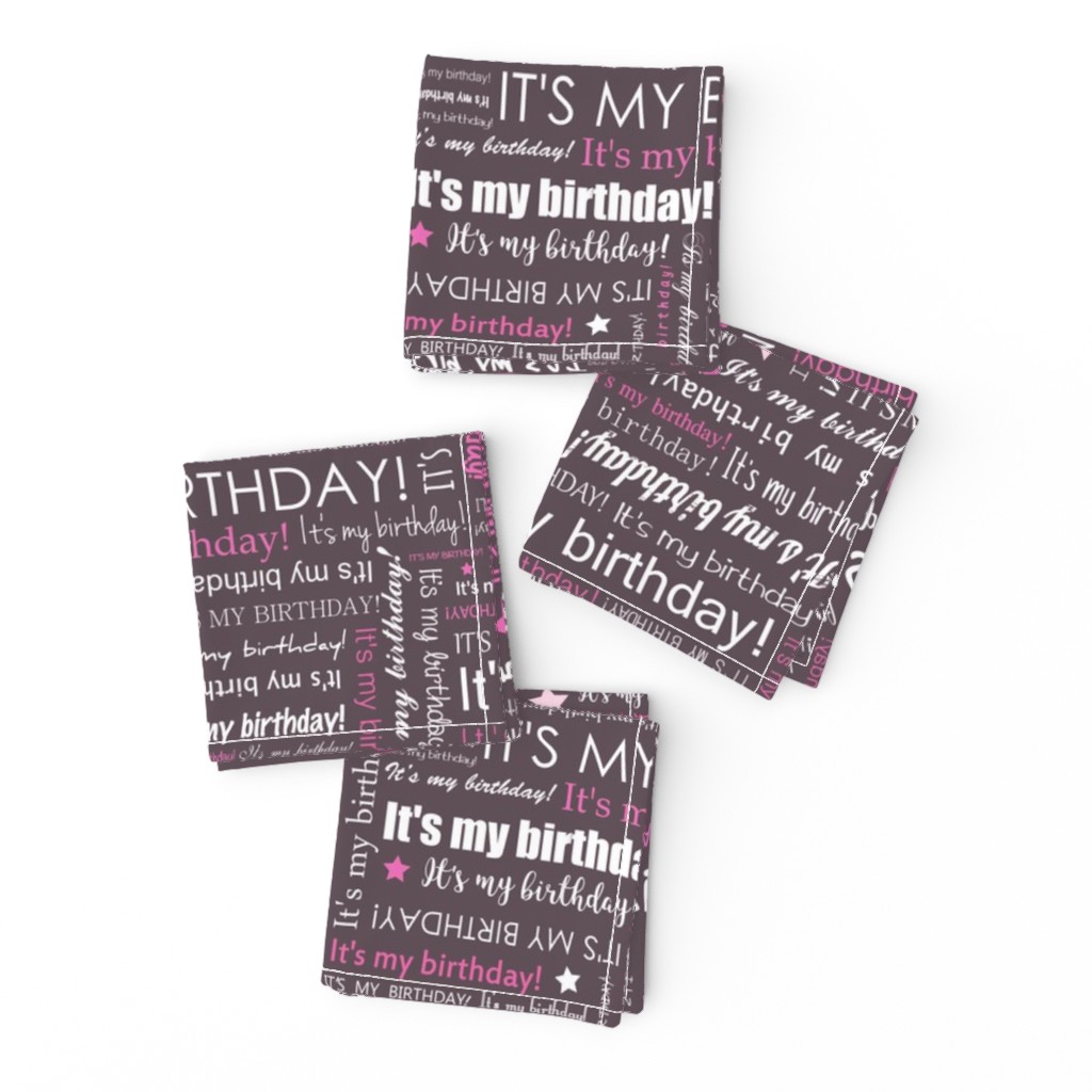 It's my Birthday word art - Hot Pink typography