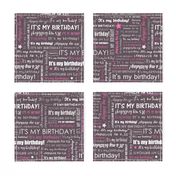 It's my Birthday word art - Hot Pink typography