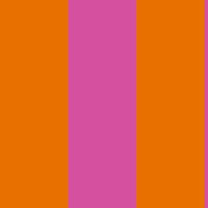 Fun Flowers pink orange Stripes