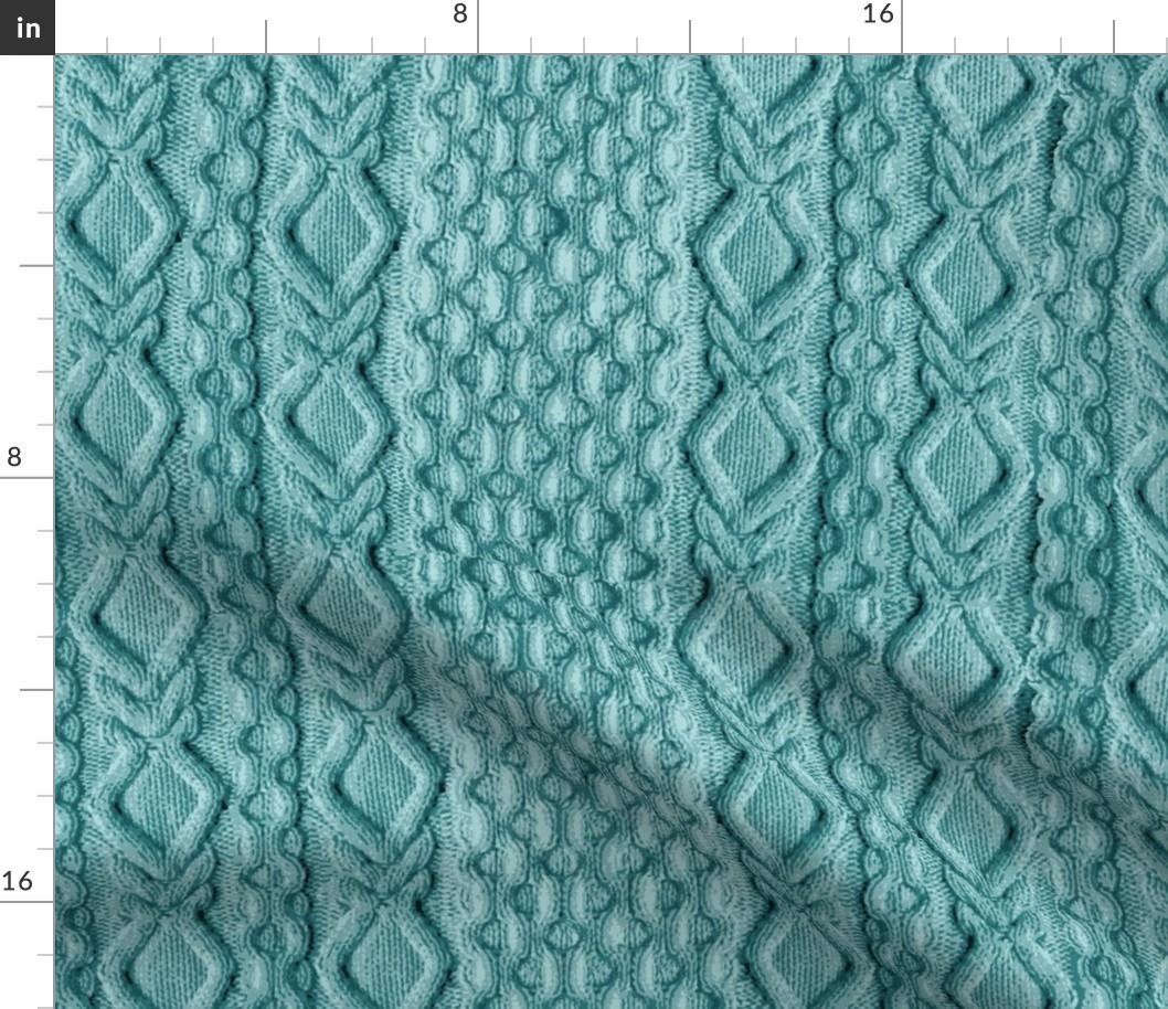 Teal Knitted Cables
