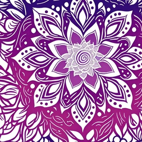 Mandala Pattern Purple Pink Ombre
