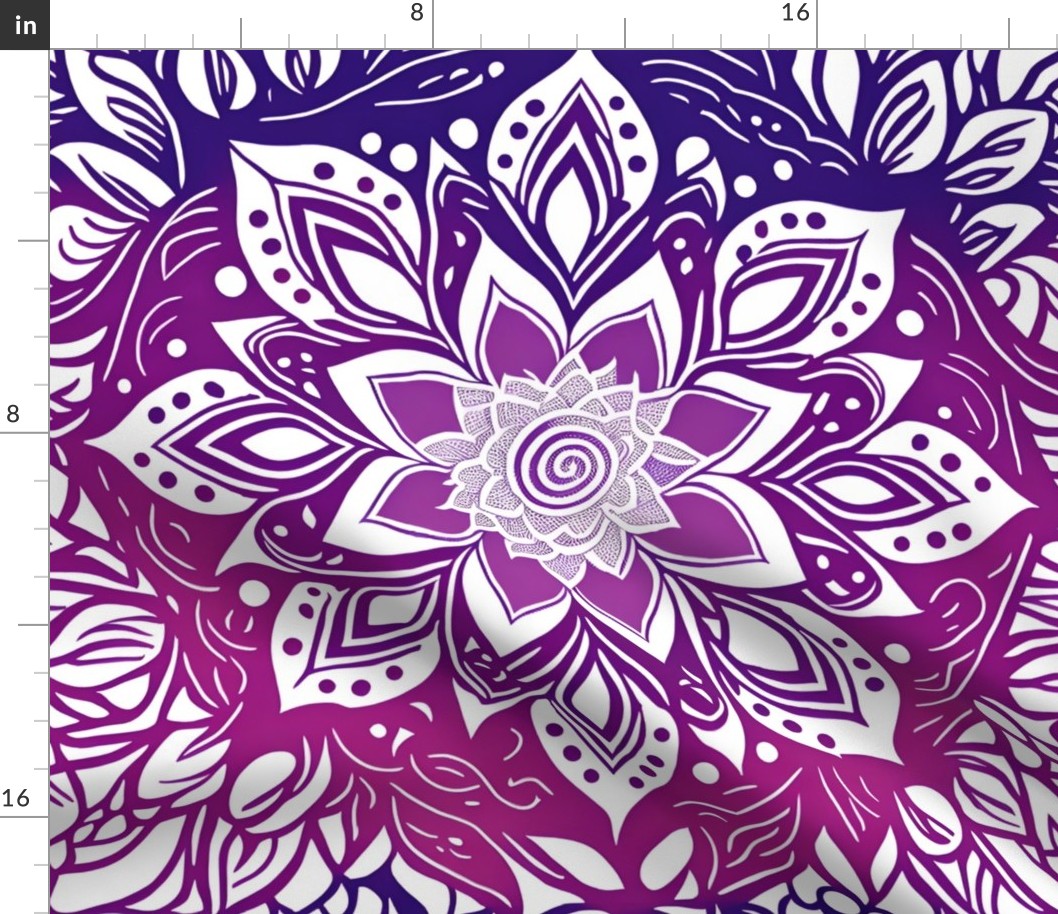 Mandala Pattern Purple Pink Ombre