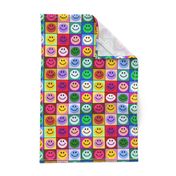 Colorful Happy Smiley face Squares (large print)