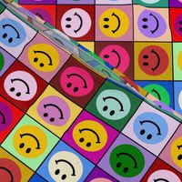 Colorful Happy Smiley face Squares (large print)