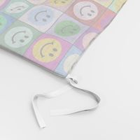 Colorful Happy Smiley face Squares (large print)