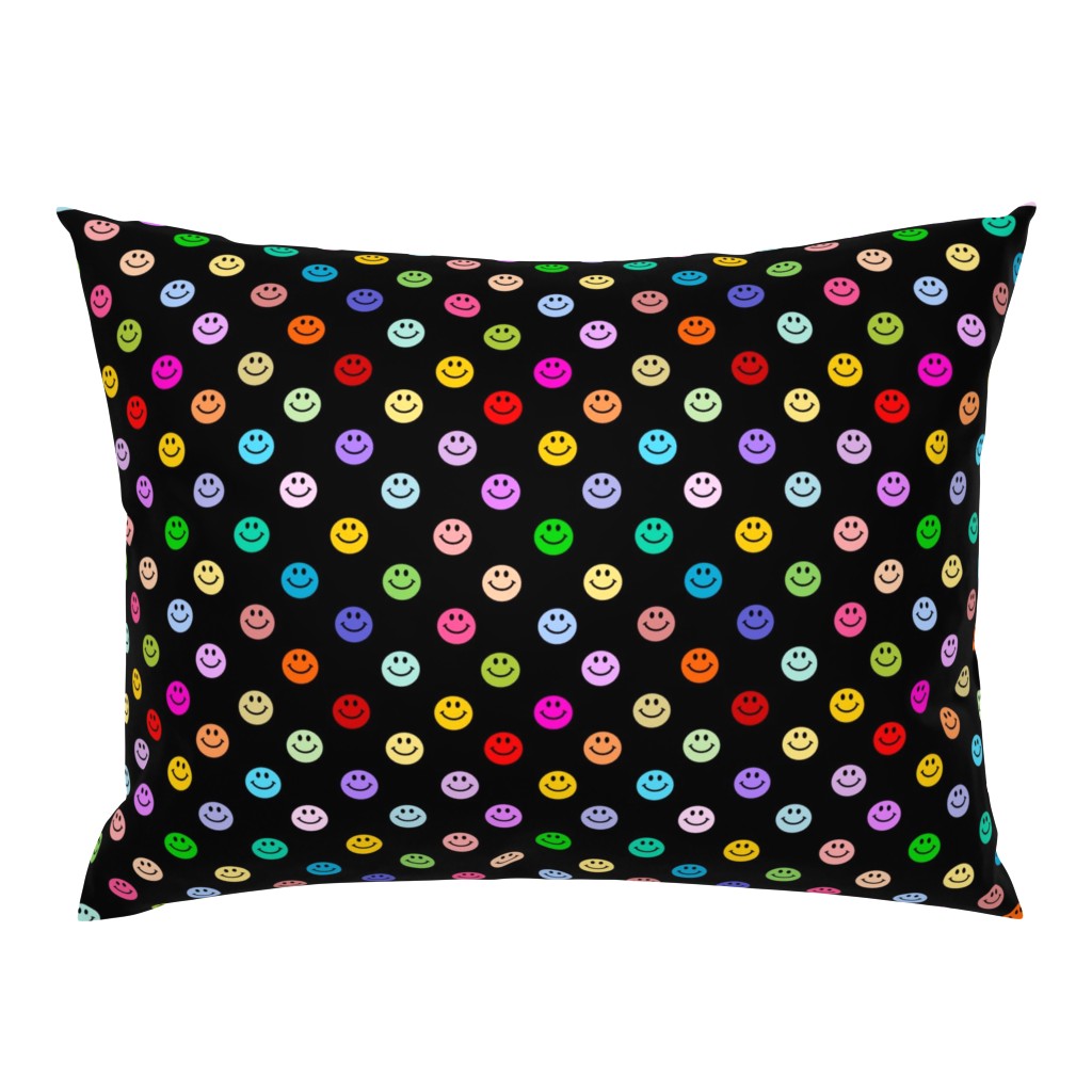 Rainbow Happy Face Smiley Polka dot pattern (large print)