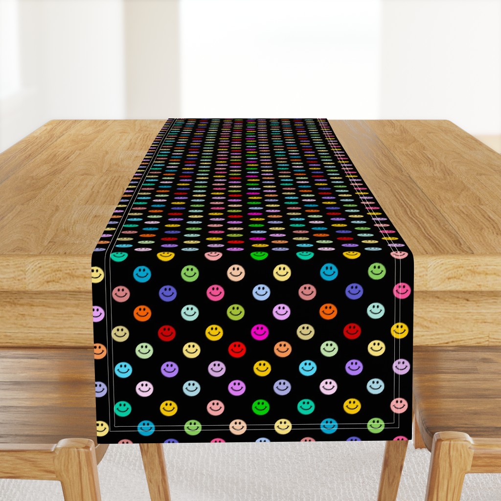 Rainbow Happy Face Smiley Polka dot pattern (large print)