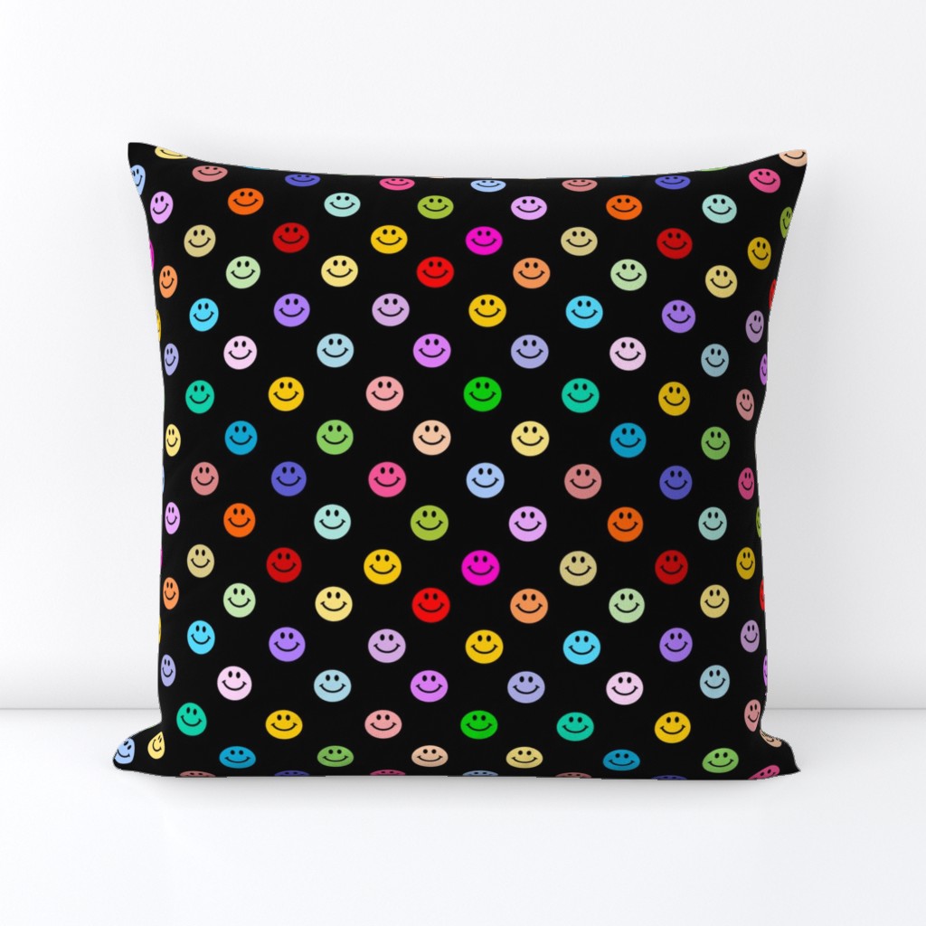 Rainbow Happy Face Smiley Polka dot pattern (large print)