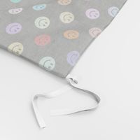 Rainbow Happy Face Smiley Polka dot pattern (large print)