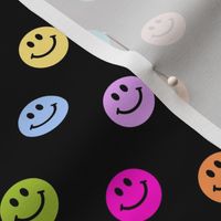 Rainbow Happy Face Smiley Polka dot pattern (large print)