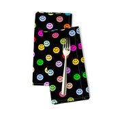 Rainbow Happy Face Smiley Polka dot pattern (large print)