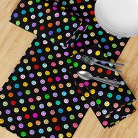 Rainbow Happy Face Smiley Polka dot pattern (large print)