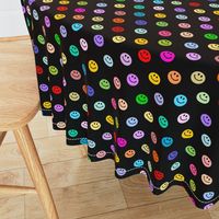 Rainbow Happy Face Smiley Polka dot pattern (large print)