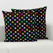 Rainbow Happy Face Smiley Polka dot pattern (large print)