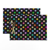 Rainbow Happy Face Smiley Polka dot pattern (large print)