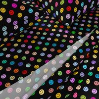 Rainbow Happy Face Smiley Polka dot pattern (large print)