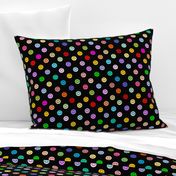 Rainbow Happy Face Smiley Polka dot pattern (large print)