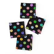 Rainbow Happy Face Smiley Polka dot pattern (large print)