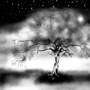 LUMINESCENT TREE BW BRANCHES PILLOW PANEL