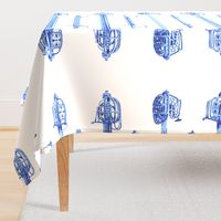 Historical 18th and 19th Century Swords in Double Row Large Print Blue on White