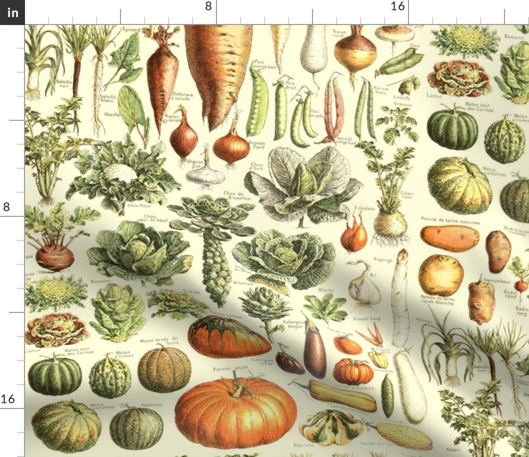 Vintage Vegetable Pattern - Deconstructed Veg Garden