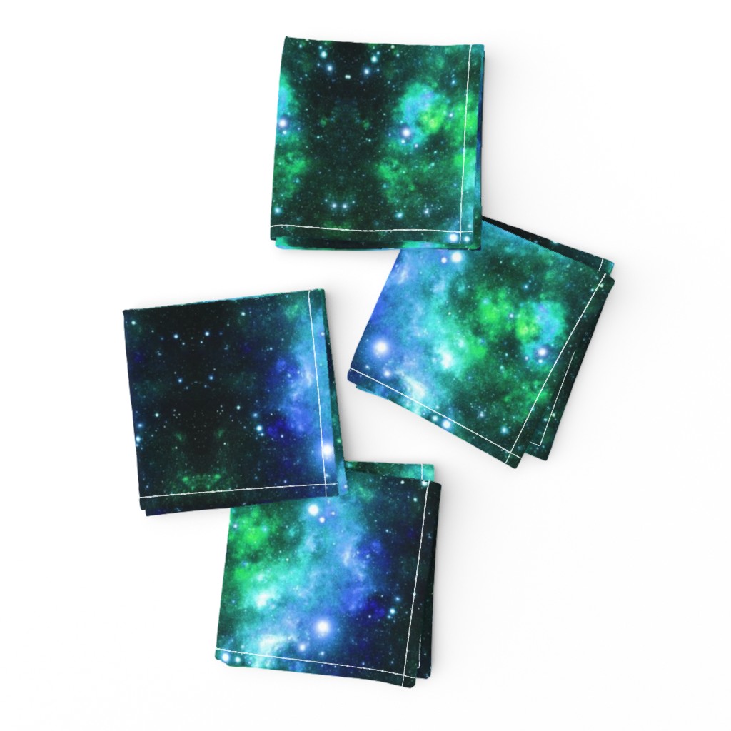 Blue Green Space Stars (small print)