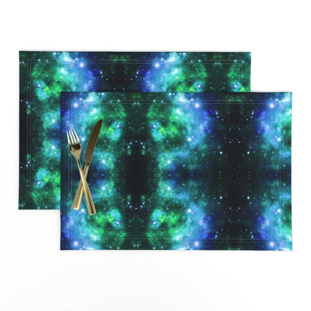 Blue Green Space Stars (small print)