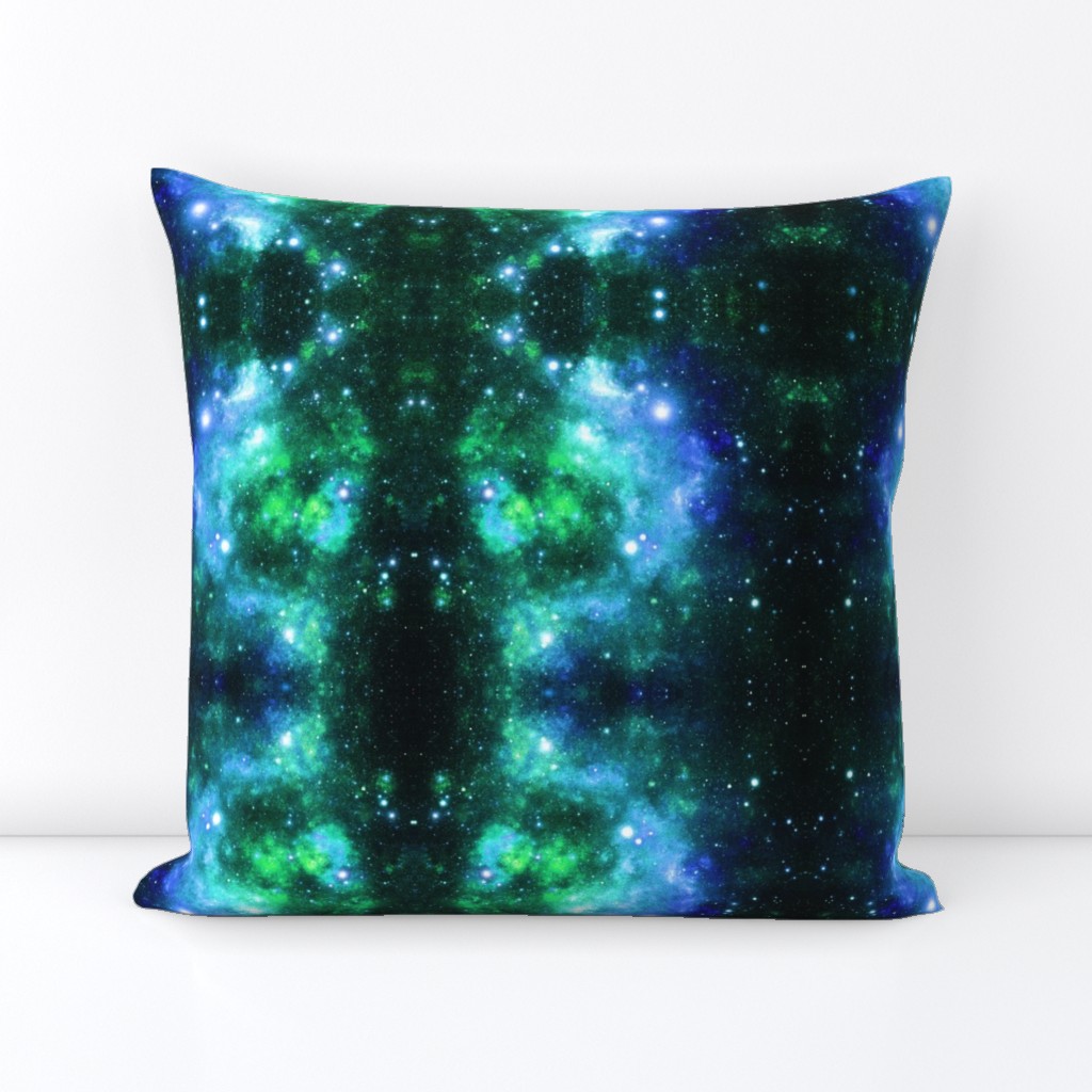 Blue Green Space Stars (small print)