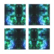 Blue Green Space Stars (small print)