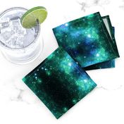 Blue Green Space Stars (small print)