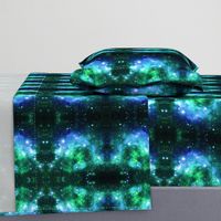 Blue Green Space Stars (small print)