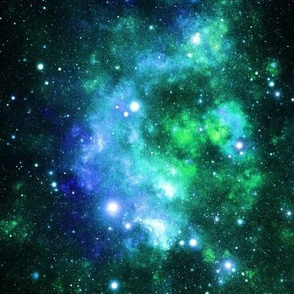 Blue Green Space Stars (small print)