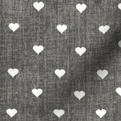 hearts on charcoal grey textured background (large print)