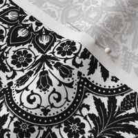  Bourgogne Tile ~ White and Black 