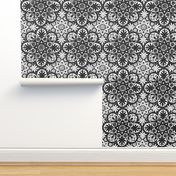  Bourgogne Tile ~ Black And White 