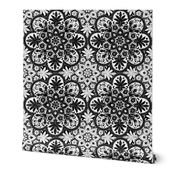  Bourgogne Tile ~ Black And White 