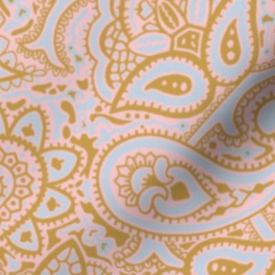 Persnickety Paisley ~ Versailles Fog with Gilt and Dauphine