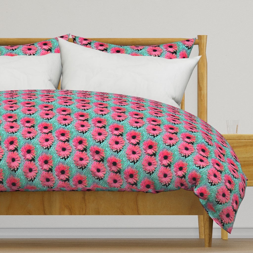 Pop Art Daisies pink/aqua