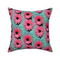 Pop Art Daisies pink/aqua