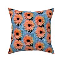 Pop Art Daisies orange/blue