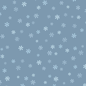 Blue Wintry Snowflake Pattern