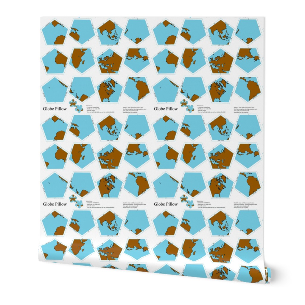 Fat Quarter Land and Water Globe