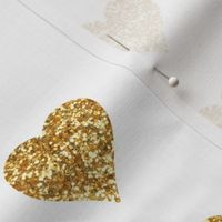 Gold Glitter Hearts Baby Fabric